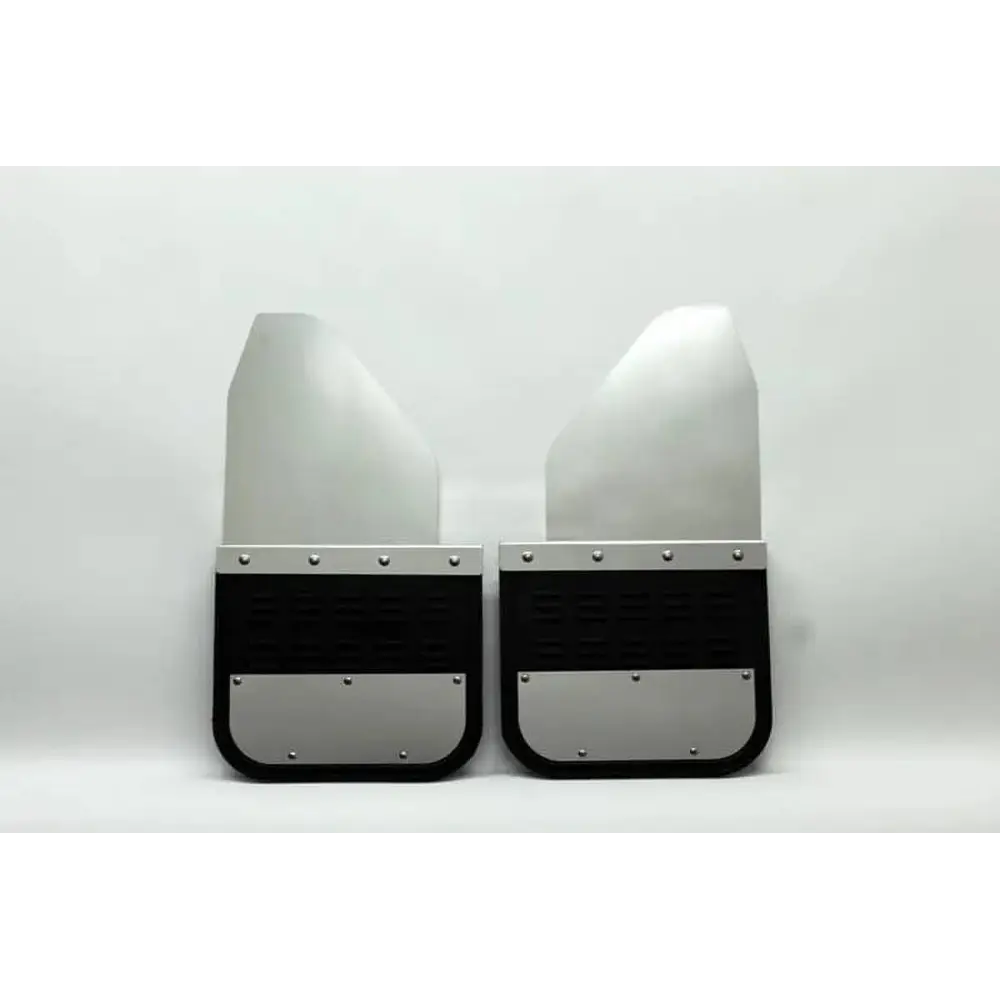 12X14 Stainless Universal Kickback Mud Flaps W/ 2" Kickback - AIHOFFSET-12-SS